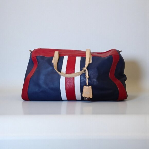 Coach Handbags - Coach Legacy Boston Weekender 23481 XL Leather Duffel Red White Blue AUTHENTIC